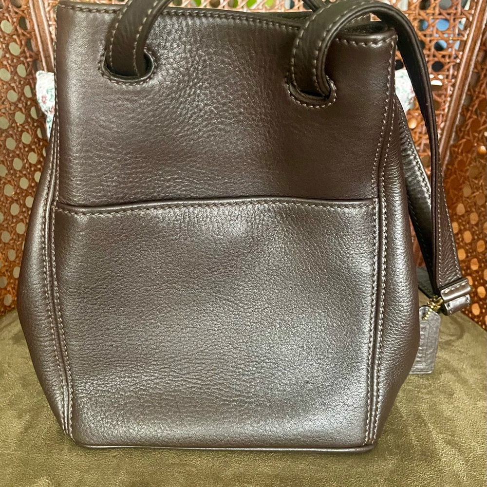 ***SOLD*** Vintage COACH #4923 Sonoma Drawstring Natural Grain Leather Bag Brown